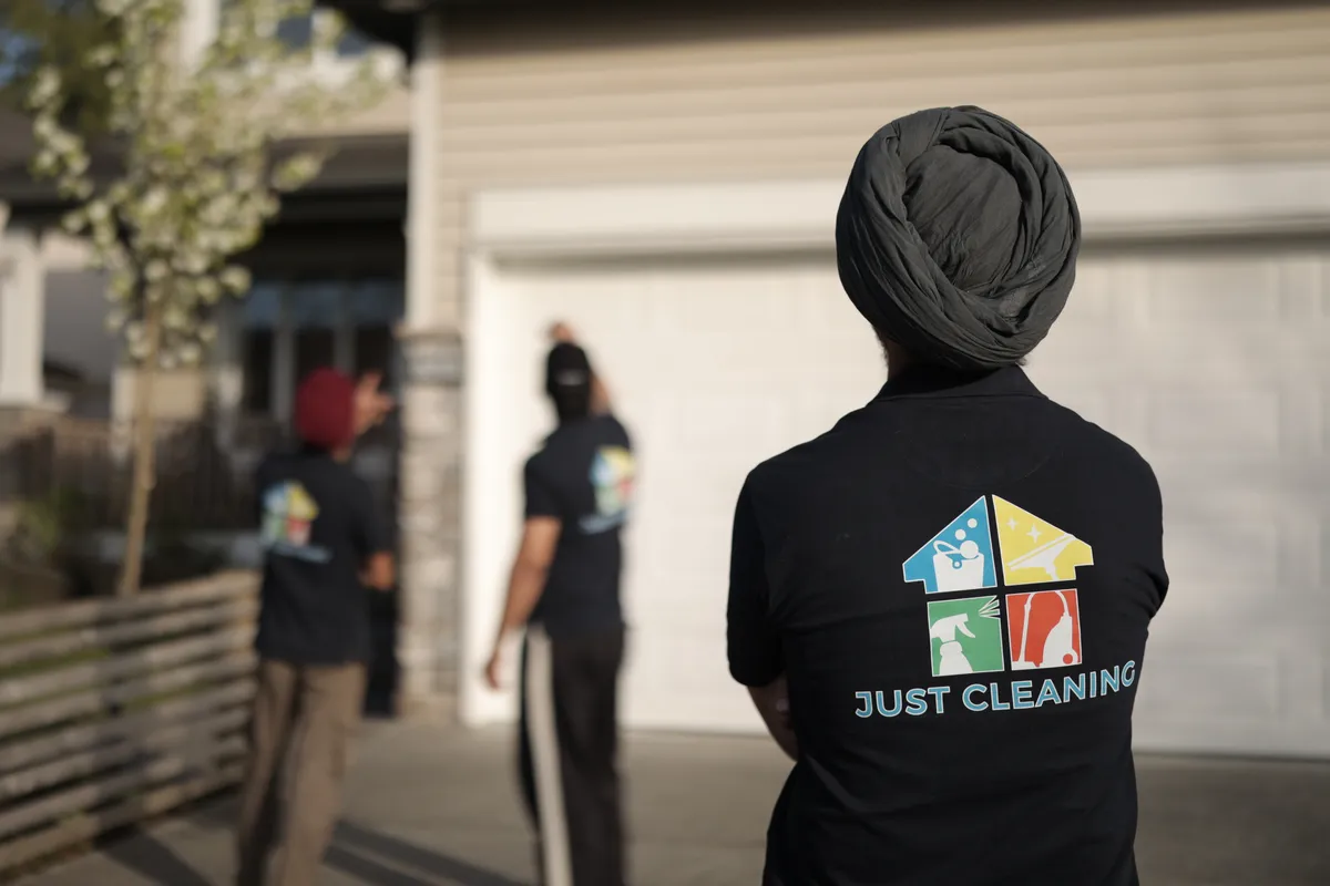 Just Cleaning crew at a residential property